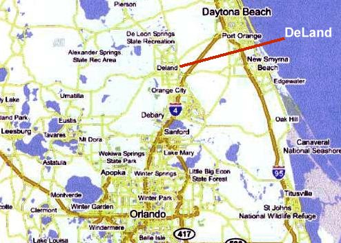Modern area map of DeLand